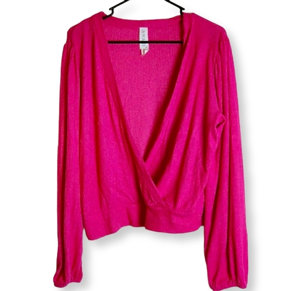 Anthropologie Tops - Anthropologie Comfy Surplice Pink Top, Women's Size Large